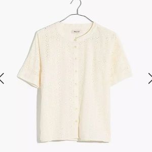Madewell Boxy Eyelet Button Down Top